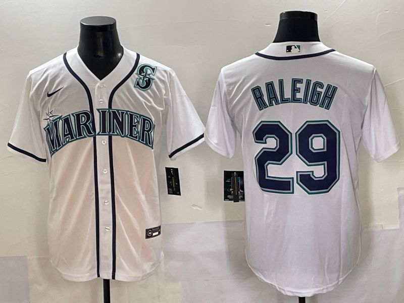 Men 2025 Seattle Mariners #29 Raleigh White Game Nike MLB Jersey style 8->houston astros->MLB Jersey